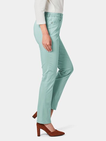 Goldner Slimfit Hose 'Carla' in Grün