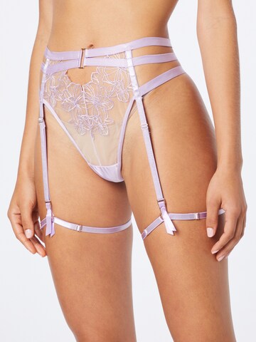 Hunkemöller String und Strumpfhalter 'Tara' in Lila: Vorderseite