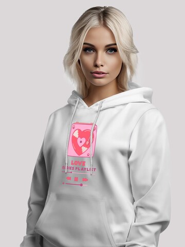 Sweat-shirt 'Love Oldies Playlist Valentinstag' F4NT4STIC en blanc