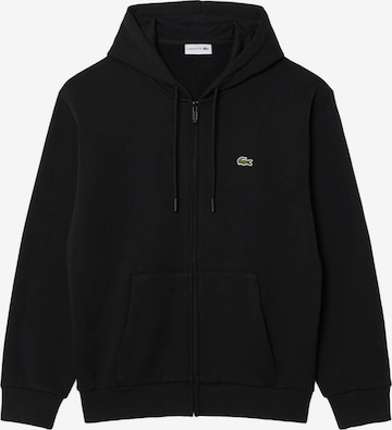 LACOSTE - Sudadera con cremallera en negro: frente