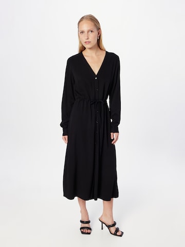 Robe-chemise 'NIOLA' minimum en noir : devant