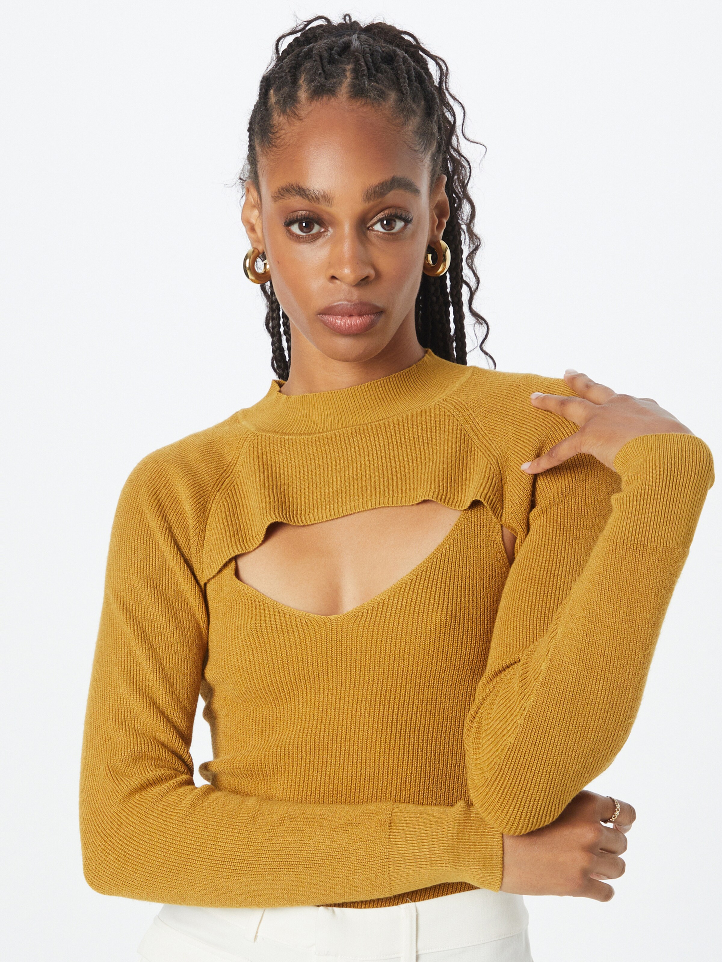 yellow crop top sweater