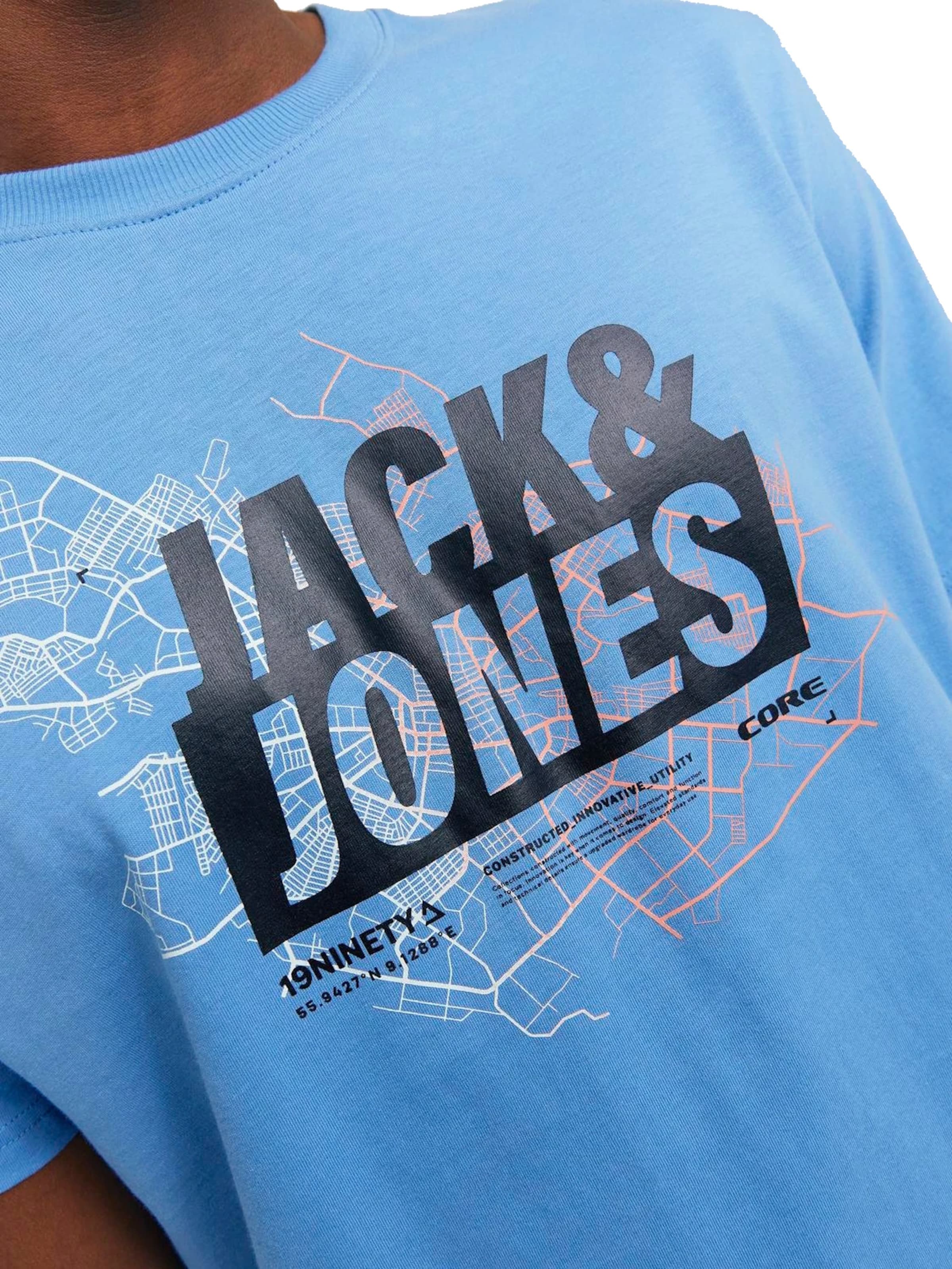 JACK & JONES Shirt 'Map' in Blue