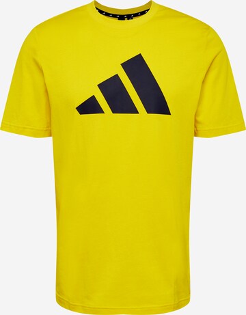 ADIDAS PERFORMANCE - Camiseta funcional en amarillo: frente