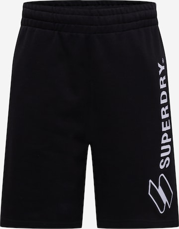 Regular Pantaloni de la Superdry pe negru: față