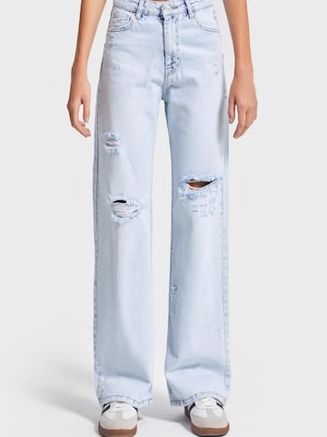 IT'S BASIC Regular Jeans 'Straight High Rise Jeans' in Blauw: voorkant