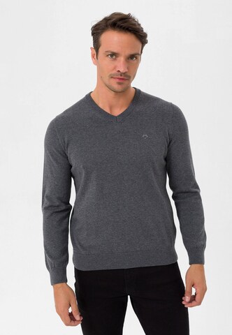 Pull-over Jimmy Sanders en gris : devant