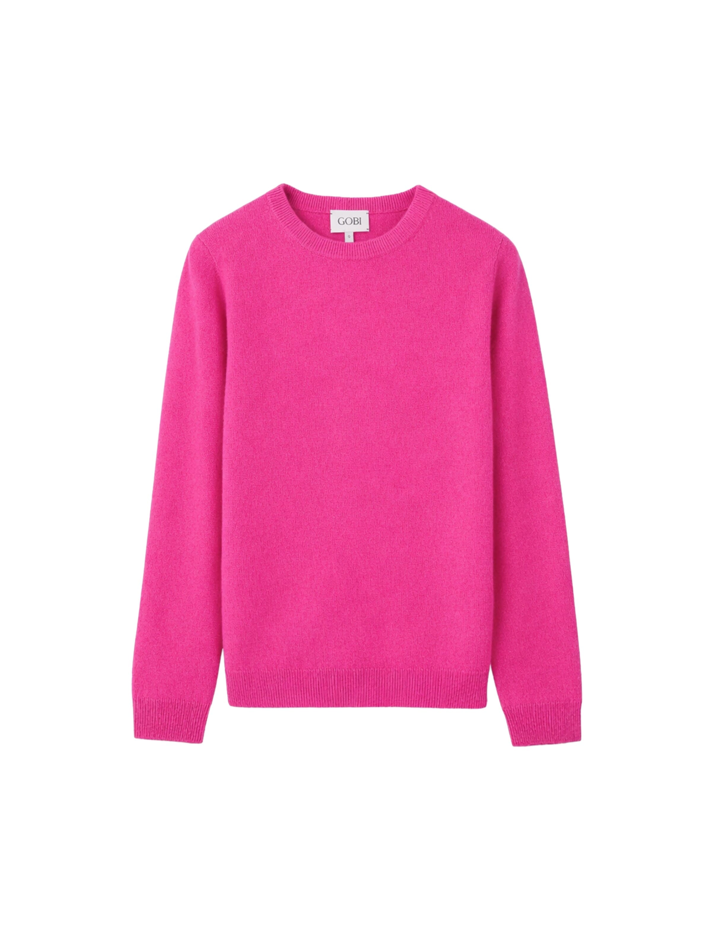 GOBI Cashmere Neulepaita 'Women's Essential Cashmere Crewneck Sweater' värissä vaaleanpunainen: etupuoli