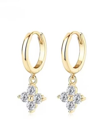 ROUGEMONT Jewellery Ohrringe 'Kleeblatt Moissanit' in Gold: Vorderseite