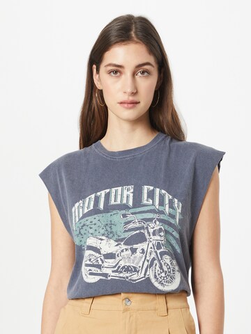 Nasty Gal Póló 'Moto City' - szürke: elől