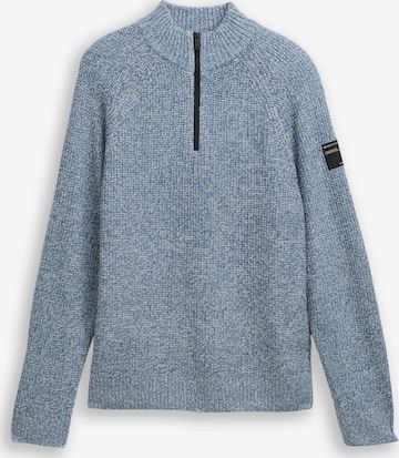 Pulover de la TOM TAILOR DENIM pe albastru: față