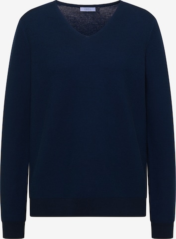 CECIL Pullover im Two-Tone-Look mit V-Neck in Blau: Vorderseite