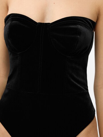 Bershka Blusenbody in Schwarz
