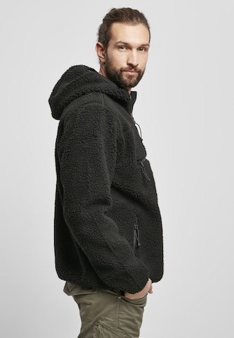 Brandit Fleece Jacket 'Teddyfleece Worker' in Black