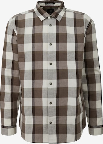 QS Regular Fit Hemd in Braun: Vorderseite