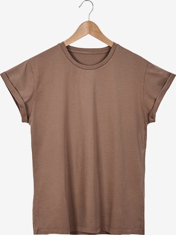 NINE TO FIVE Shirt ' Boyfriend Shirt #eib ' in Brown: front