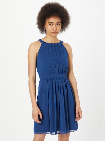 Robe de cocktail SWING en bleu : devant