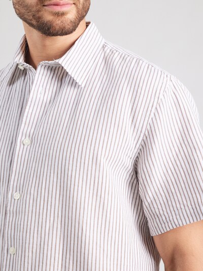 SELECTED Button Up Shirt 'SLHCLAY' in XS in Taupe / White, Item view