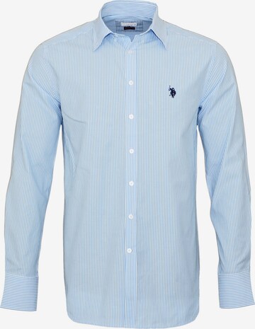 U.S. POLO ASSN. Regular fit Overhemd in Blauw: voorkant