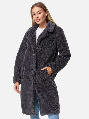 Threadbare Between-Seasons Coat 'Bear' in Grey: front