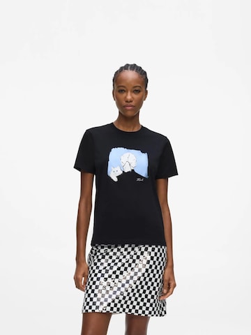 T-shirt Karl Lagerfeld en noir : devant