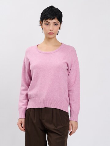 Influencer Sweter w kolorze różowy: przód