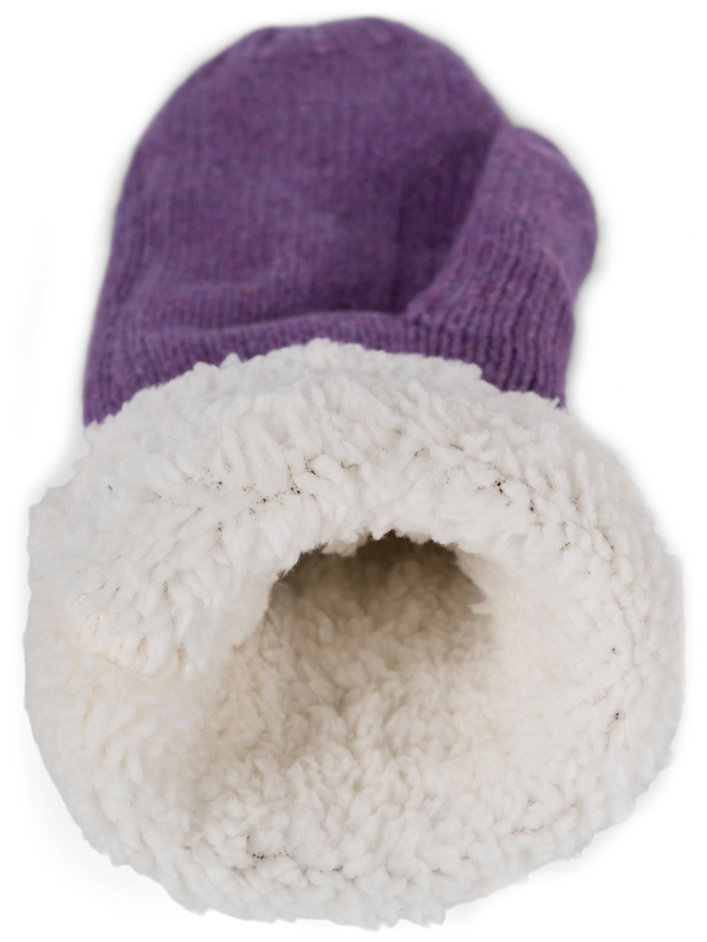 styleBREAKER Mittens 'Strickhandschuhe Fäustlinge mit Strass und Perlen' in Purple