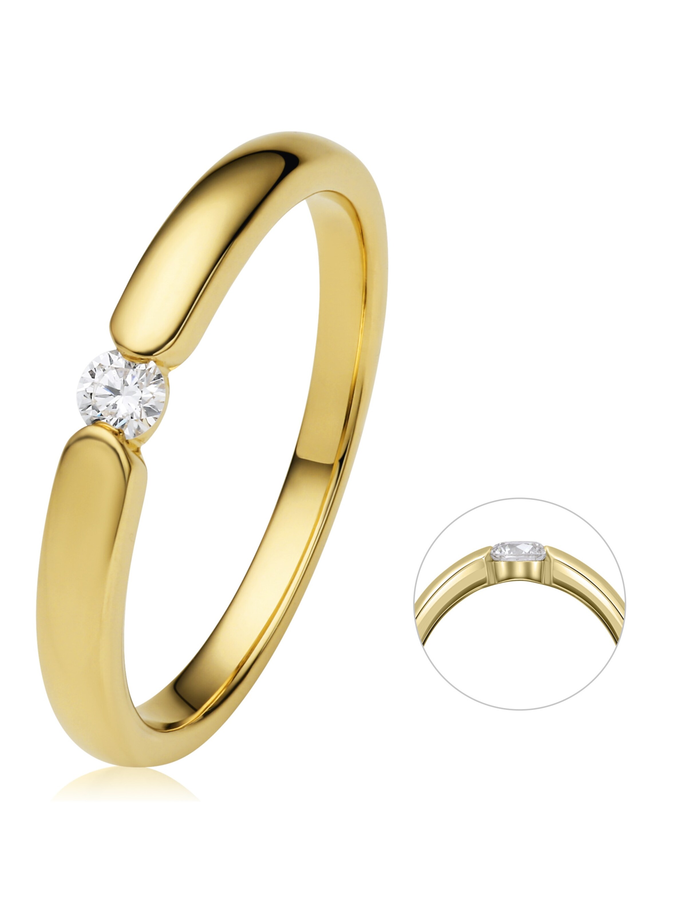ONE ELEMENT Ring 'Spannfassung' in Gold