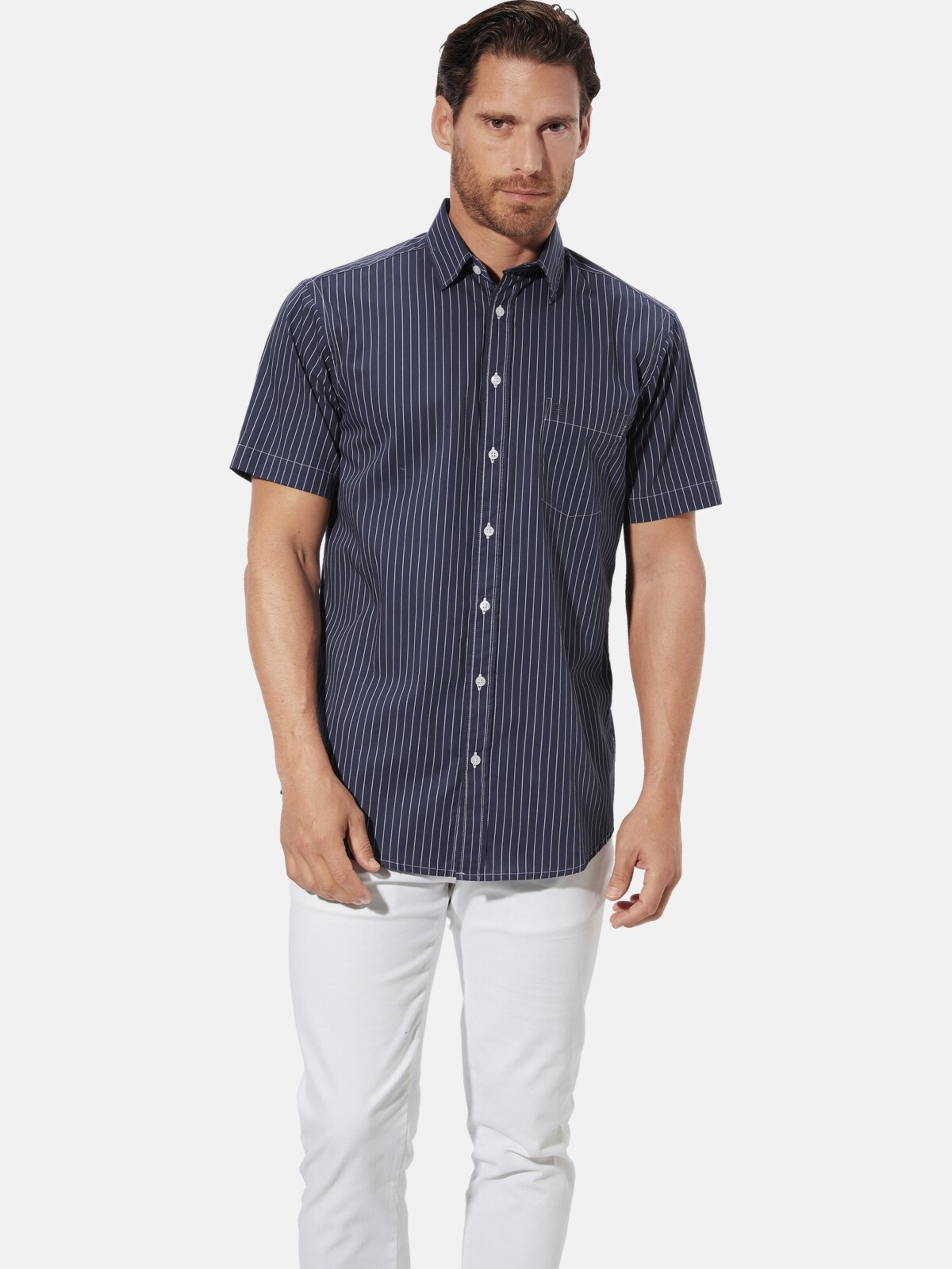 BABISTA Regular fit Button Up Shirt 'Napoleo' in Blue: front