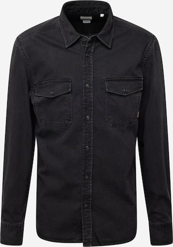 MUSTANG Regular fit Button Up Shirt in Black: front