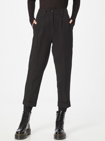 OVS Regular Pleat-front trousers in Black: front