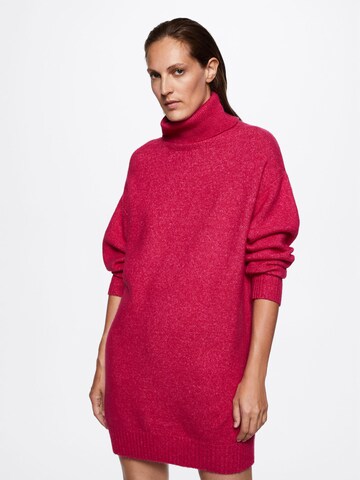 MANGO Knitted dress 'Taldora' in Pink: front
