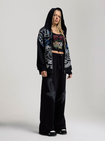 Ed Hardy - Sudadera con cremallera 'Gothic Roses' en negro