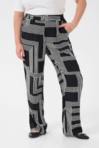 Wide Leg Pantalon à pince 'Donna' KAFFE CURVE en noir : devant