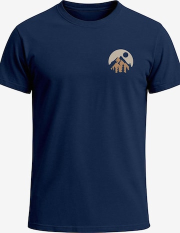 Neverless Shirt 'Mountain Scape' in Blue: front