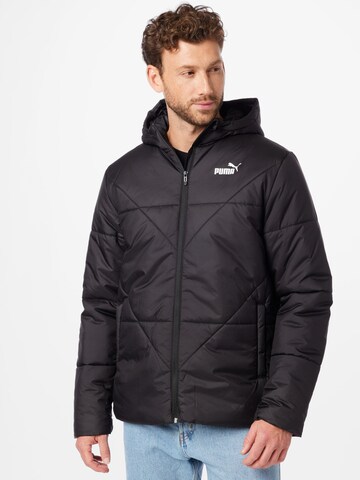 PUMA Athletic Jacket in Black: front