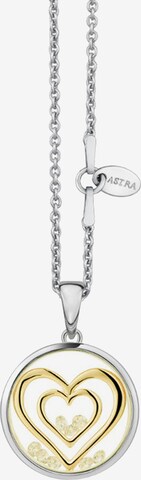 Astra Necklace 'DOUBLE HEART' in Silver: front