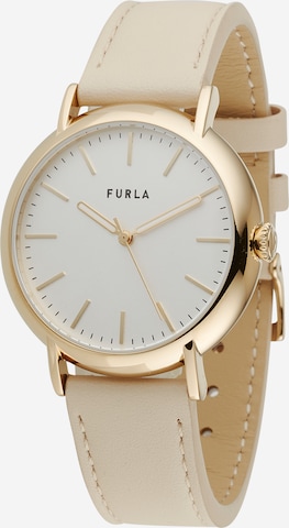 FURLA Analog Watch 'Easy Shape' in Beige: front