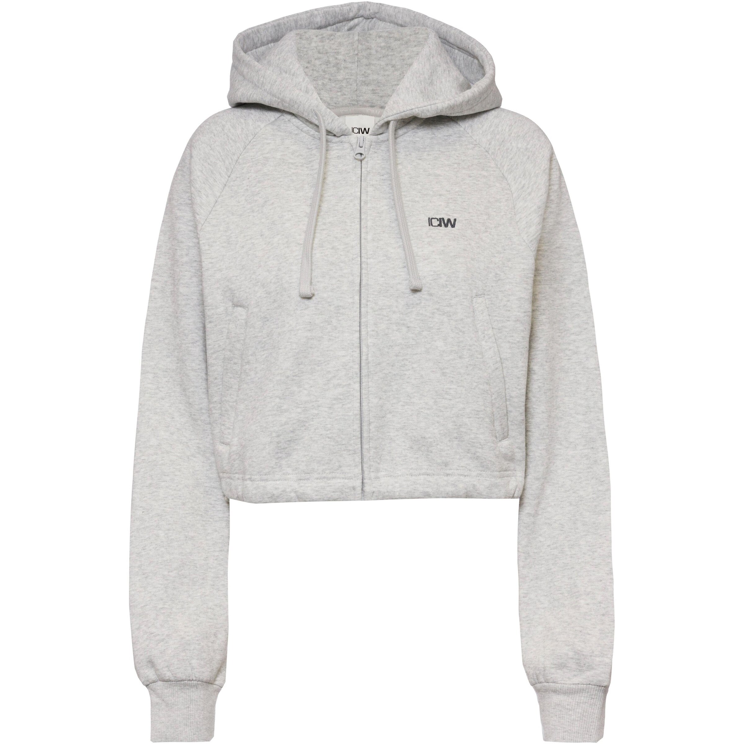 ICANIWILL Athletic Zip-Up Hoodie 'Everyday' in Grey: front