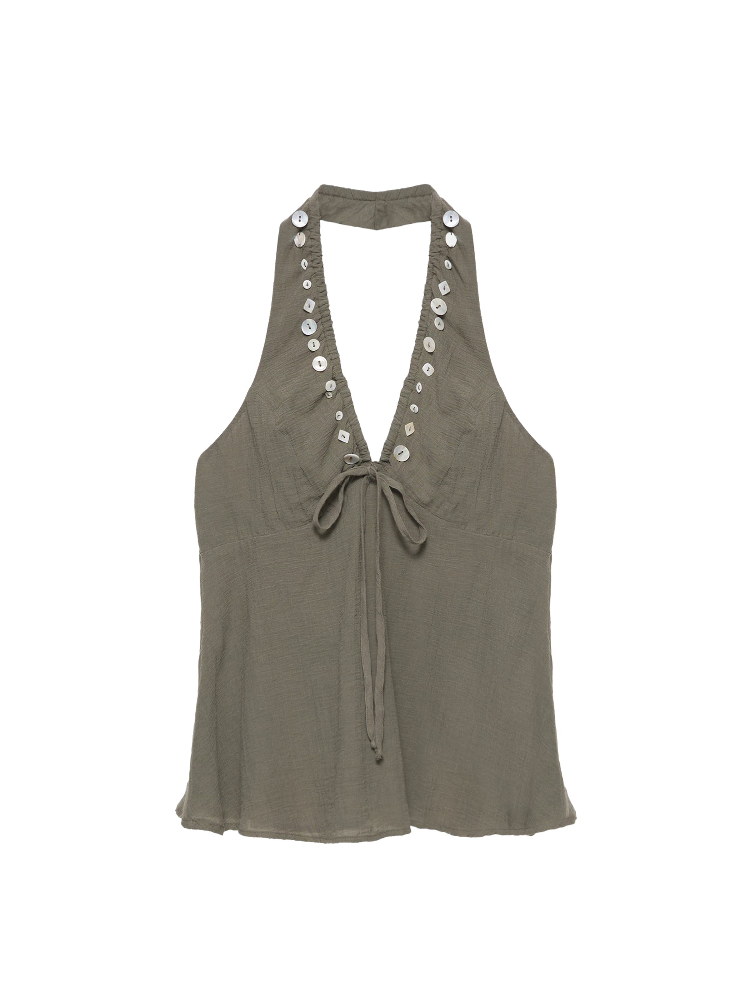 Pull&Bear Top v velikosti XS  | kaki barva, Prikaz izdelka