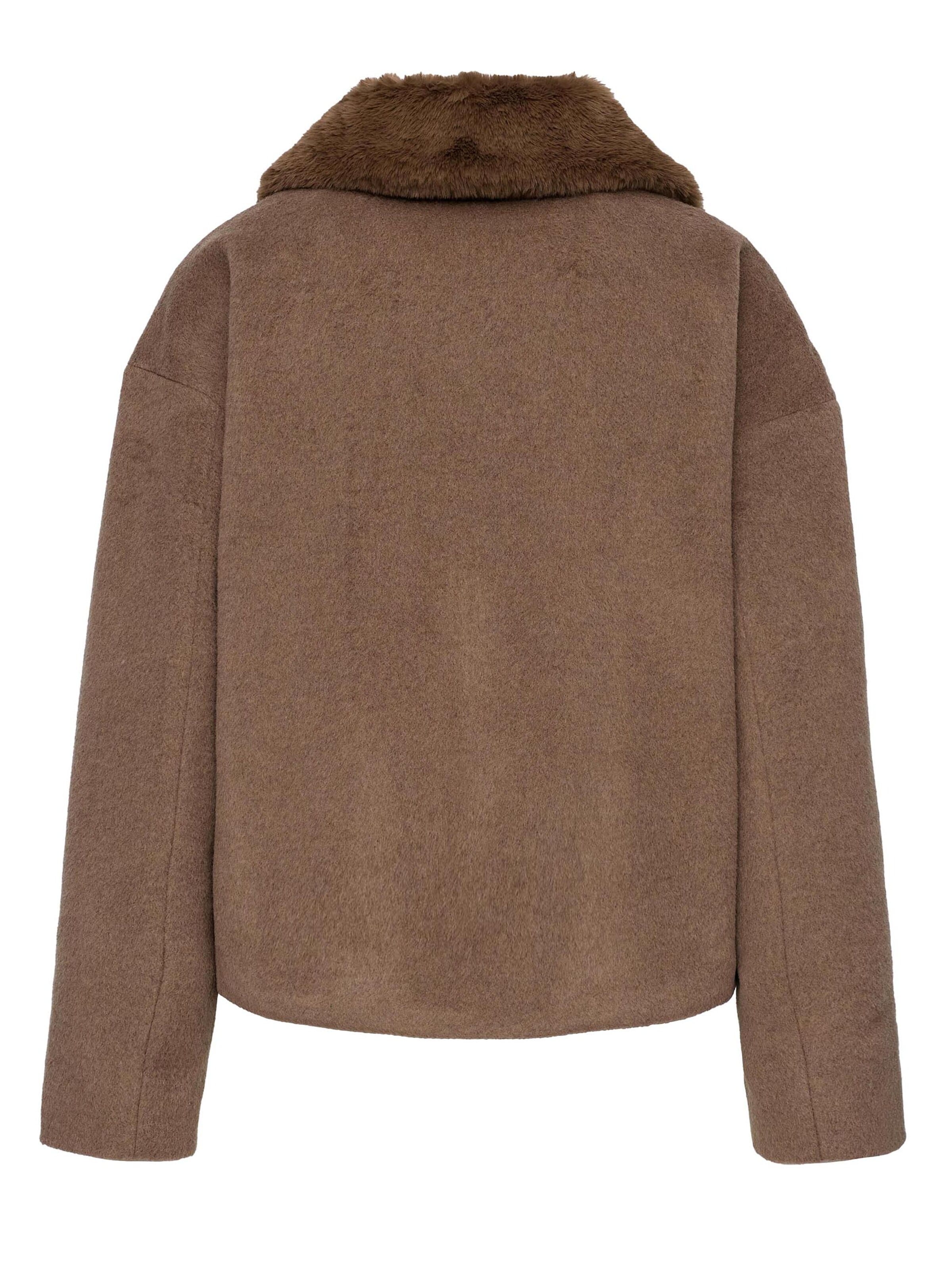 MANISA Between-season jacket 'Wolljacke' in Brown