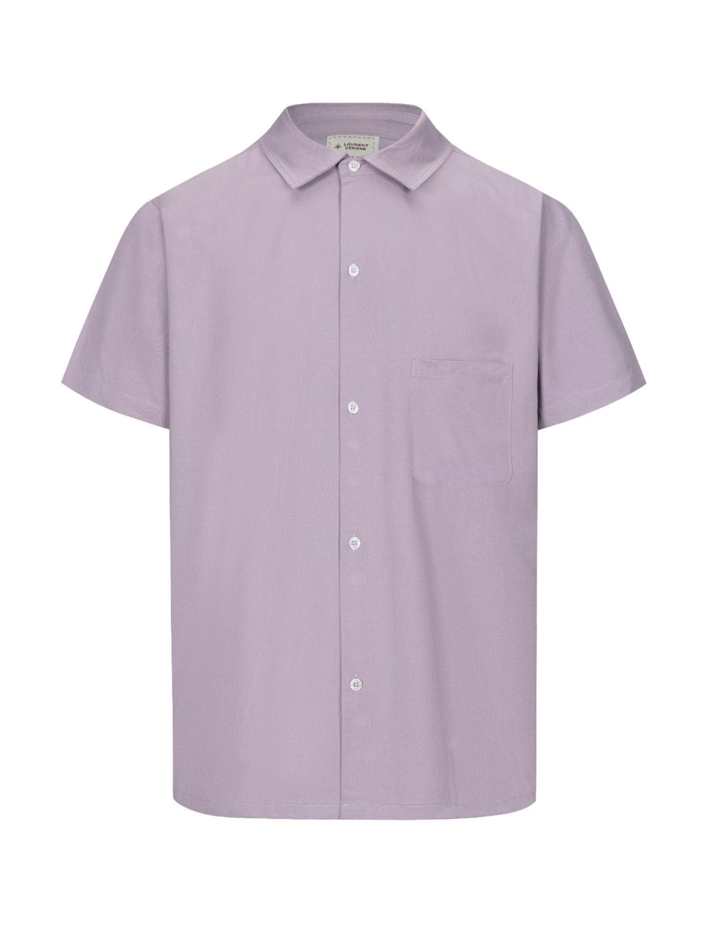 Laurent Vergne Slim fit Button Up Shirt 'Menton - Bowling Shirt Lila' in Purple: front