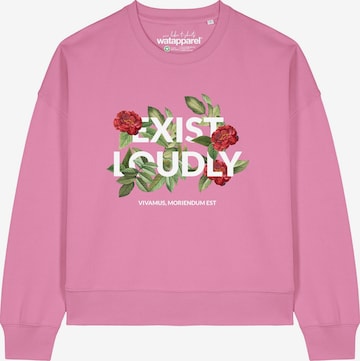 Sweat-shirt 'Exist Loudly ' Watapparel en rose : devant