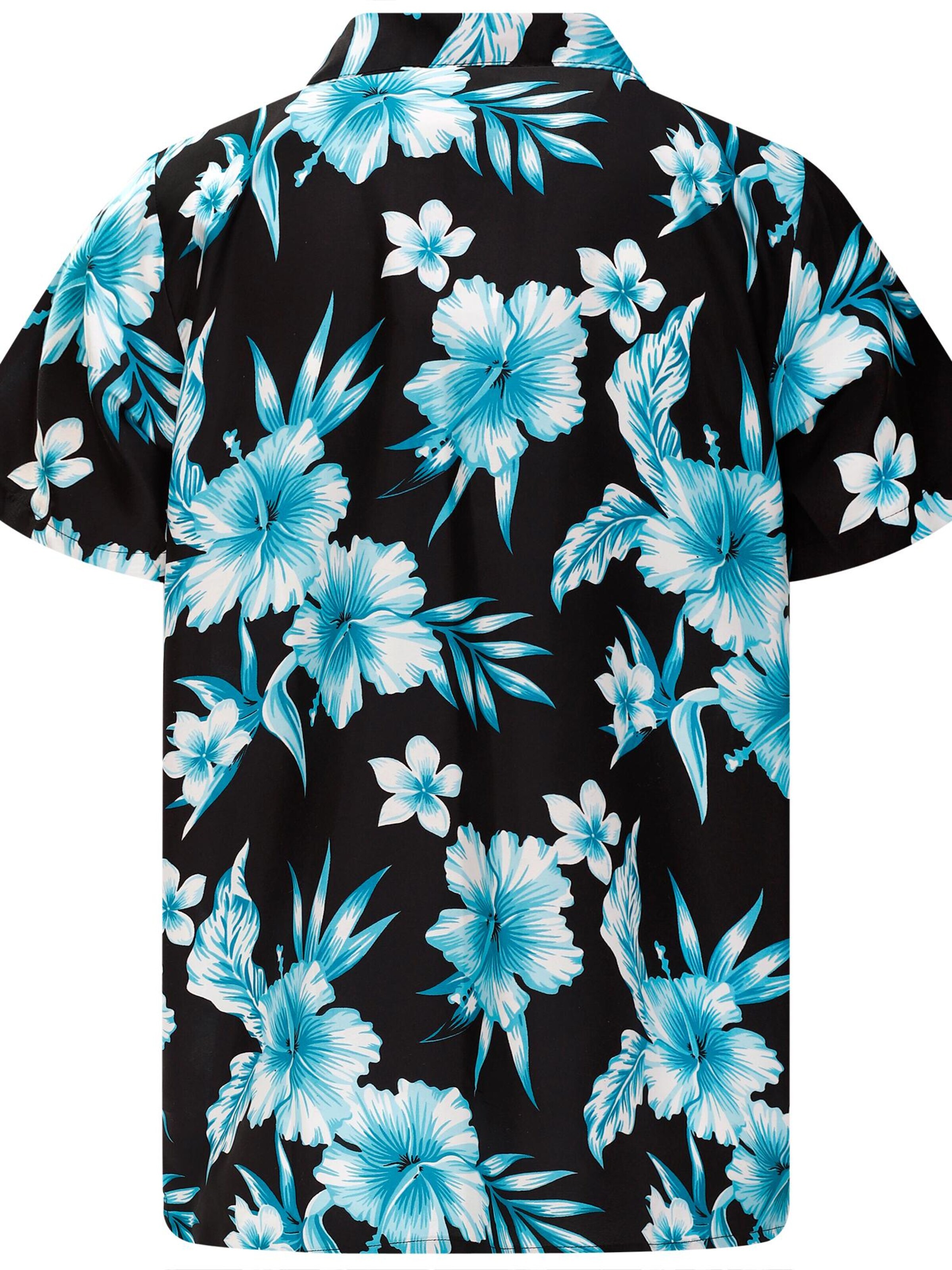 Maglietta 'Mono Flowers' di King Kameha in blu