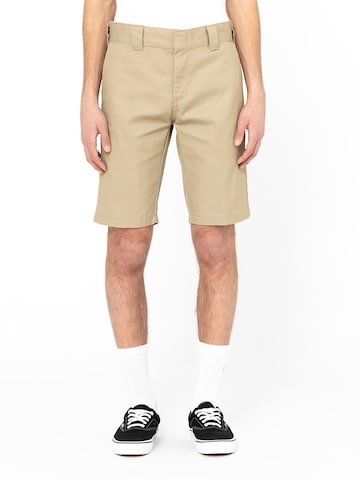 Coupe slim Pantalon à plis DICKIES en beige : devant