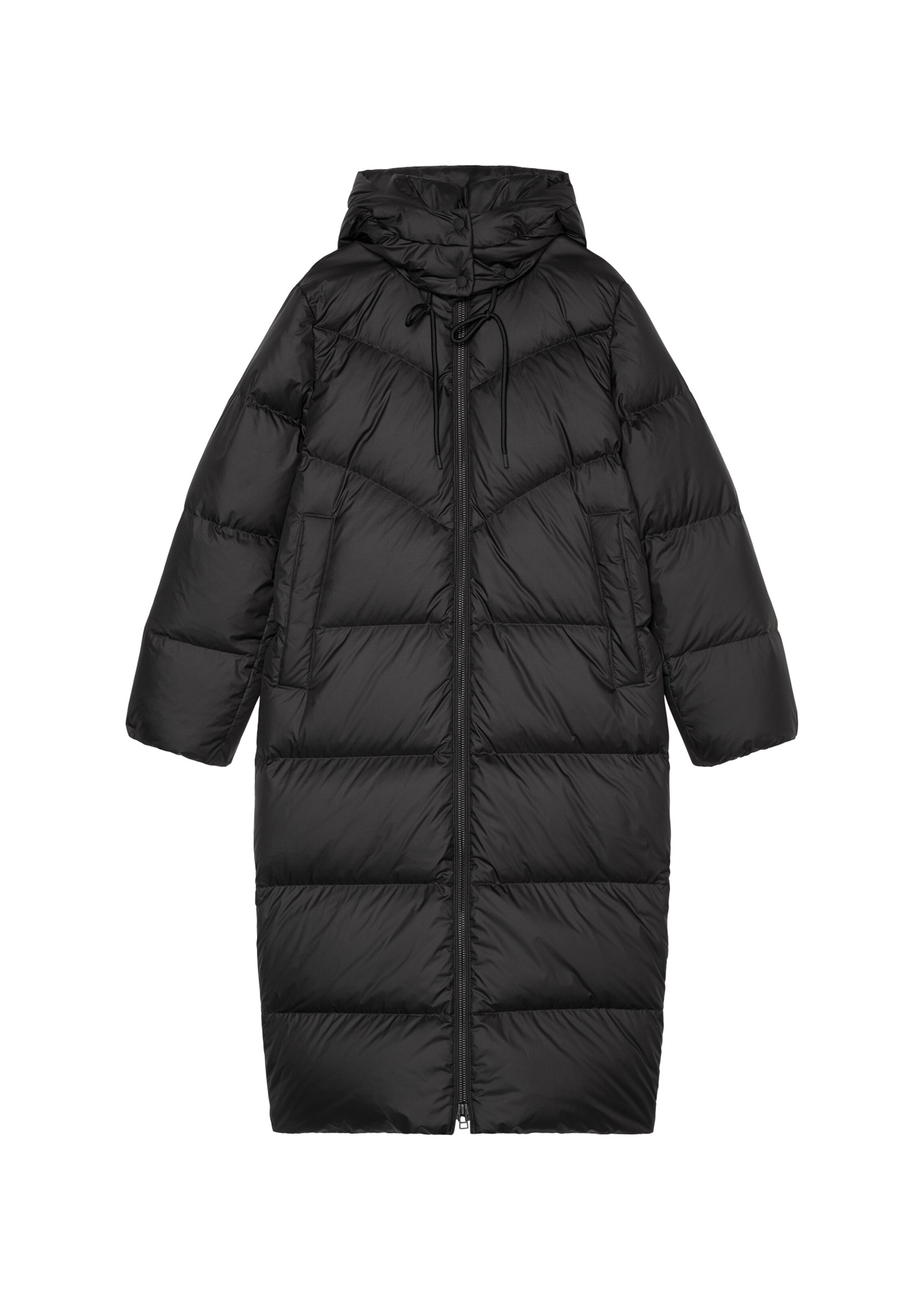 Polo Denim Daunenmantel Marco Polo Schwarz Jacket Teddy Kurzmantel