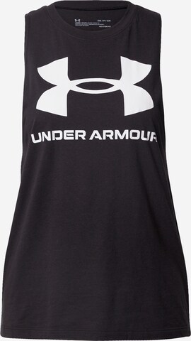 Sport top de la UNDER ARMOUR pe negru: față