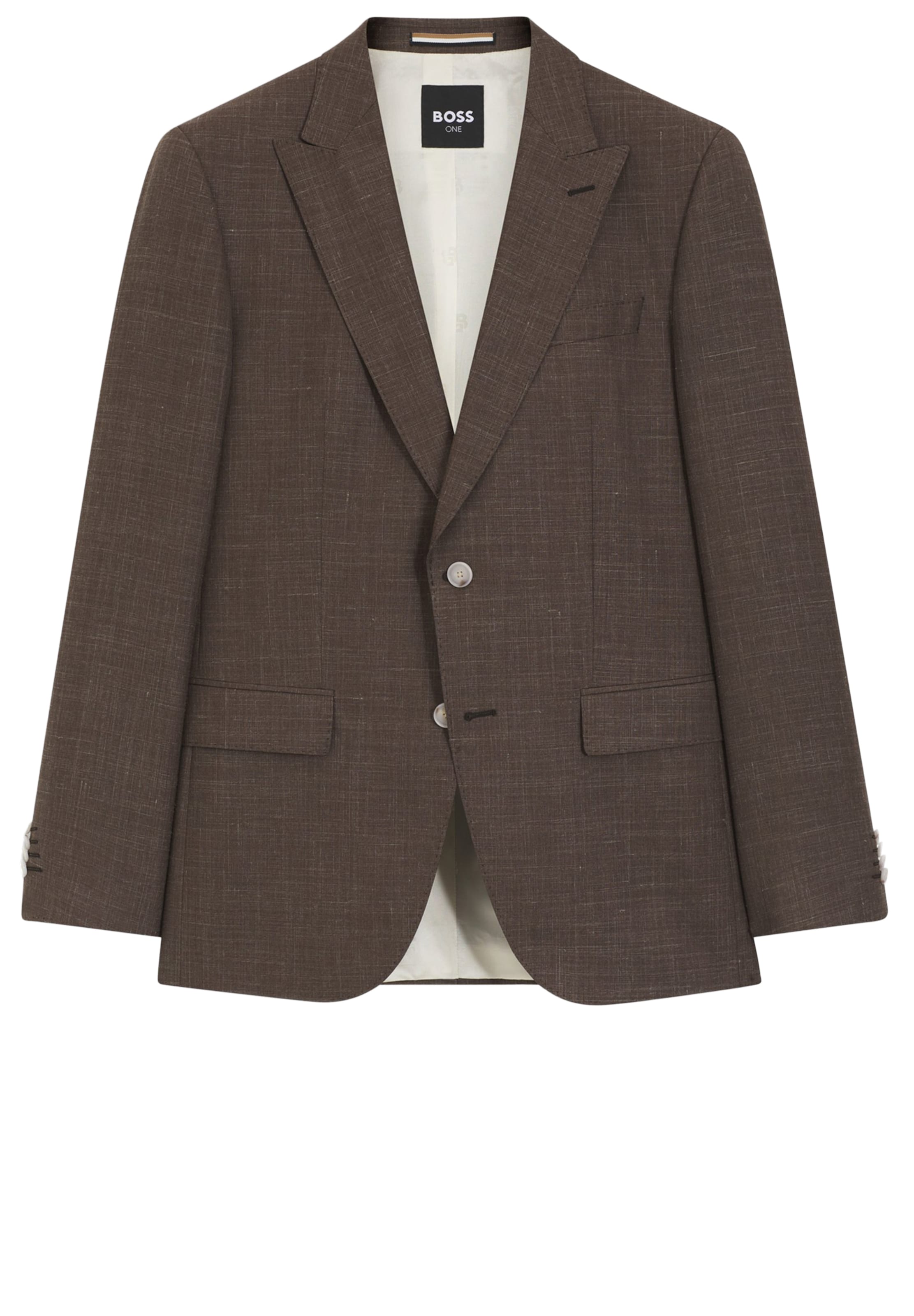 BOSS Comfort fit Suit Jacket 'H-Huge-B1-Peak-262' in Brown: front