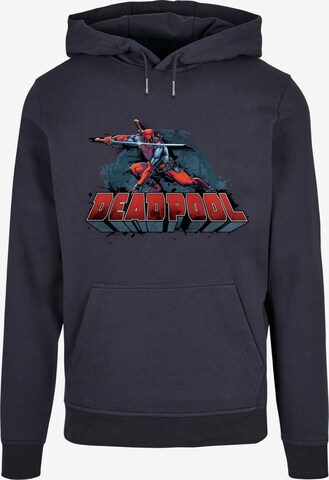 ABSOLUTE CULT Sweatshirt 'Deadpool - Sword' in Blue: front