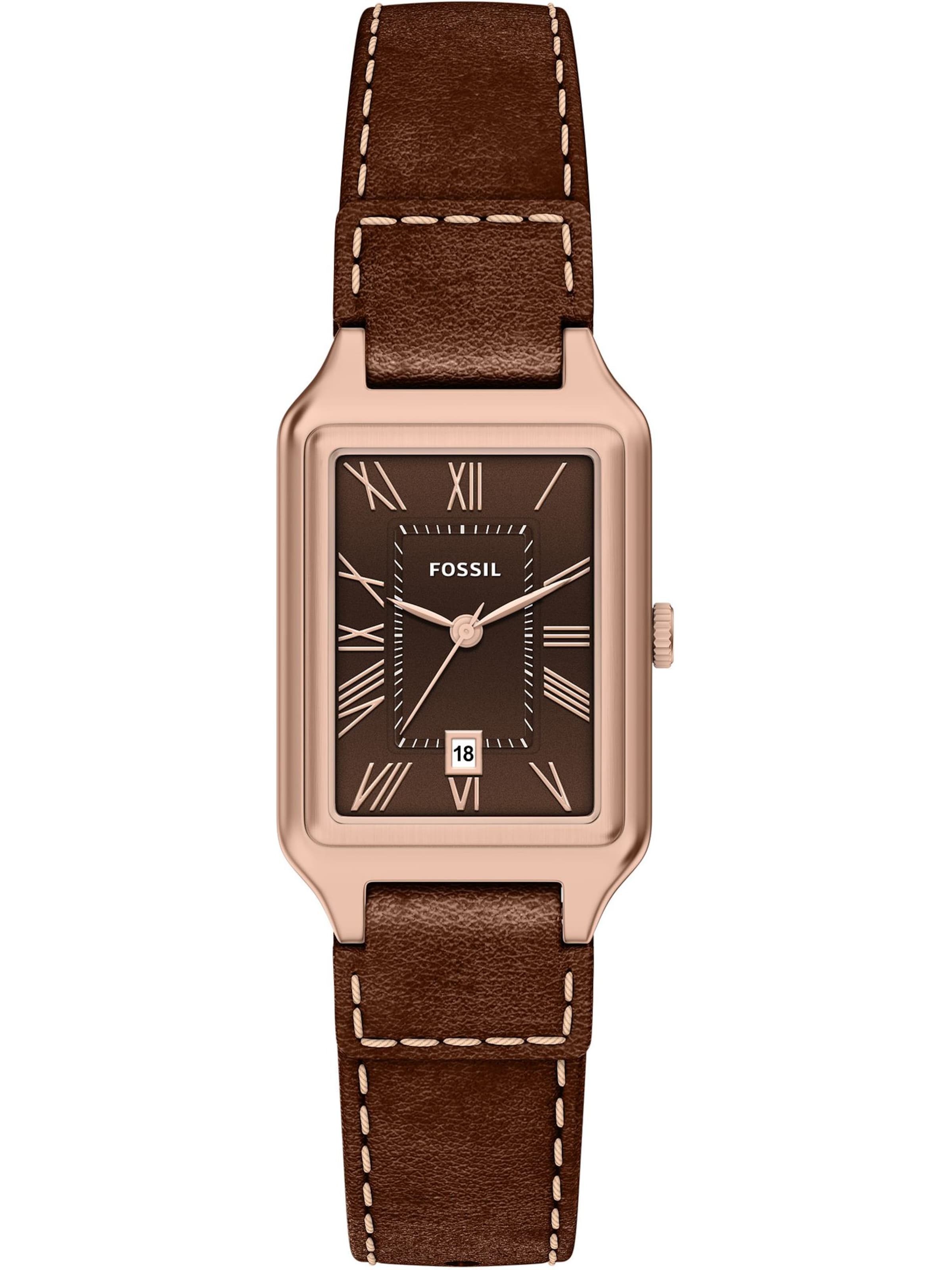 FOSSIL Analog klocka 'RAQUEL' i brun: framsida